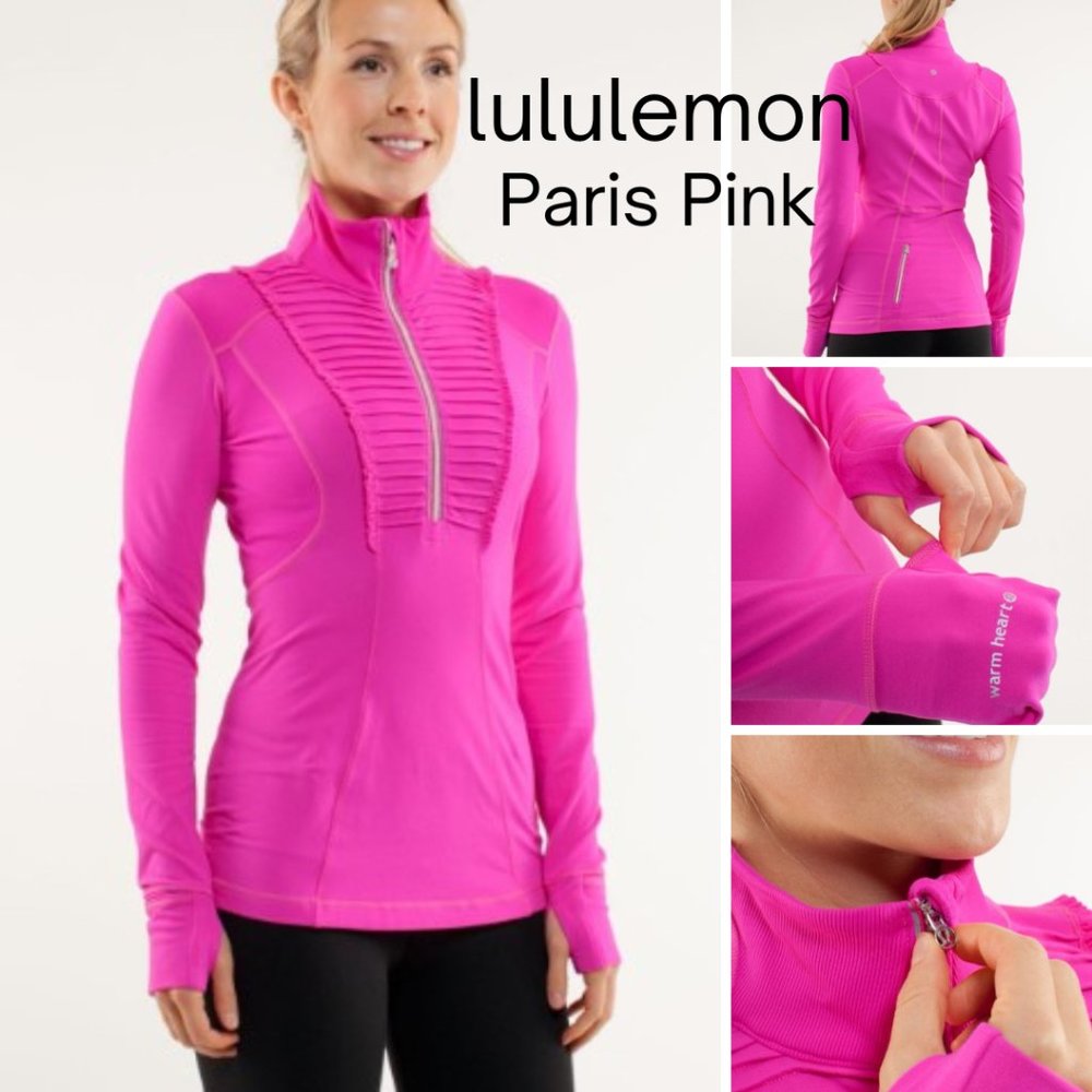 lululemon Paris Pink Run Your Heart Out Pullover Sz 6